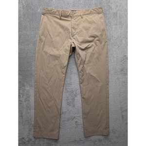 J Crew Flex Pants Mens Measured 35x27 Beige Slim Chino Stretch Microfiber‎ Dress